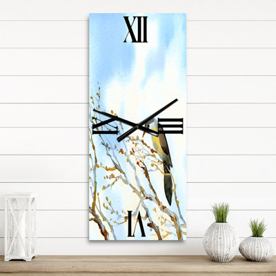 Horloge murale vieil arbre nu dans un paysage rustique