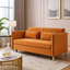 Canapé-lit convertible Elina, 2 coussins, dossier rabattable, velours orange