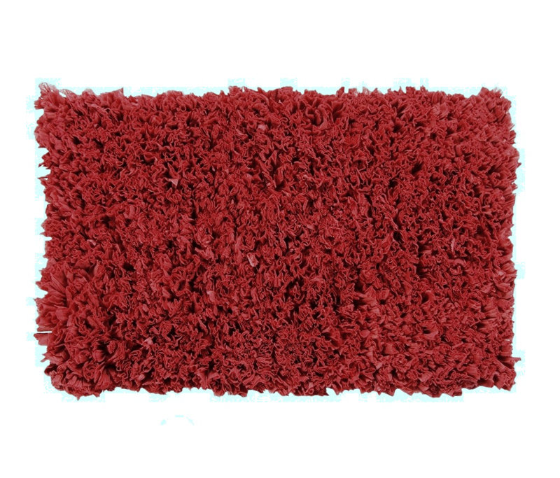 Tapis pour salle de bain papershag Andrada, l 34 po x L 21 po, Rouge