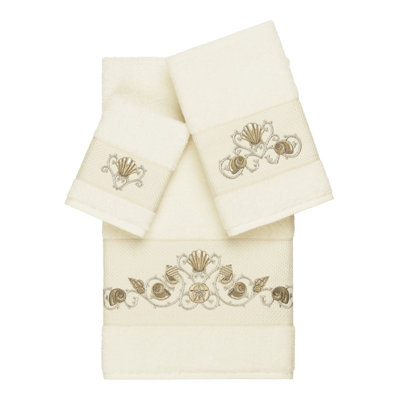 Bella Embellished 3 Piece Towel Set
