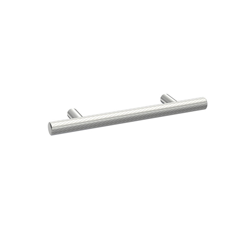 Knurled 9 4/7cm Centre Bar Handle, Satin Chrome