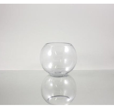 Vase de table en verre transparent