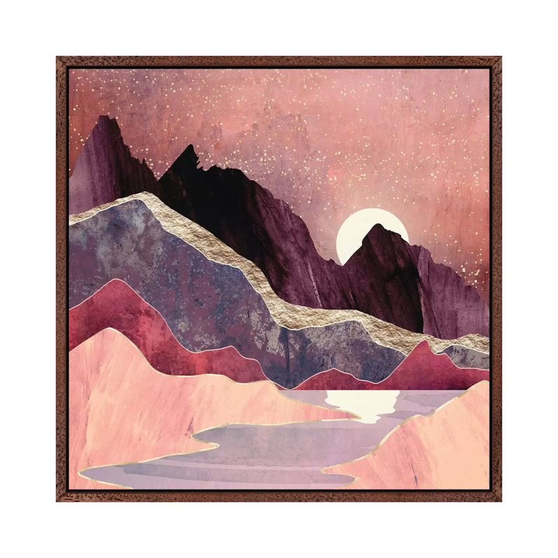 Blush Vista - Print on Canvas, 45.72 cm H x 45.72 cm W, Brown Framed