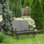 Fauteuil oscillant d'extérieur pour deux personnes, chaise de patio en acier et filet confortable, cour arrière grise, jardin, chaise de jardin 2, banc en acier thermolaqué, gris, pelouse, jardin et patio, chaise berçante confortable