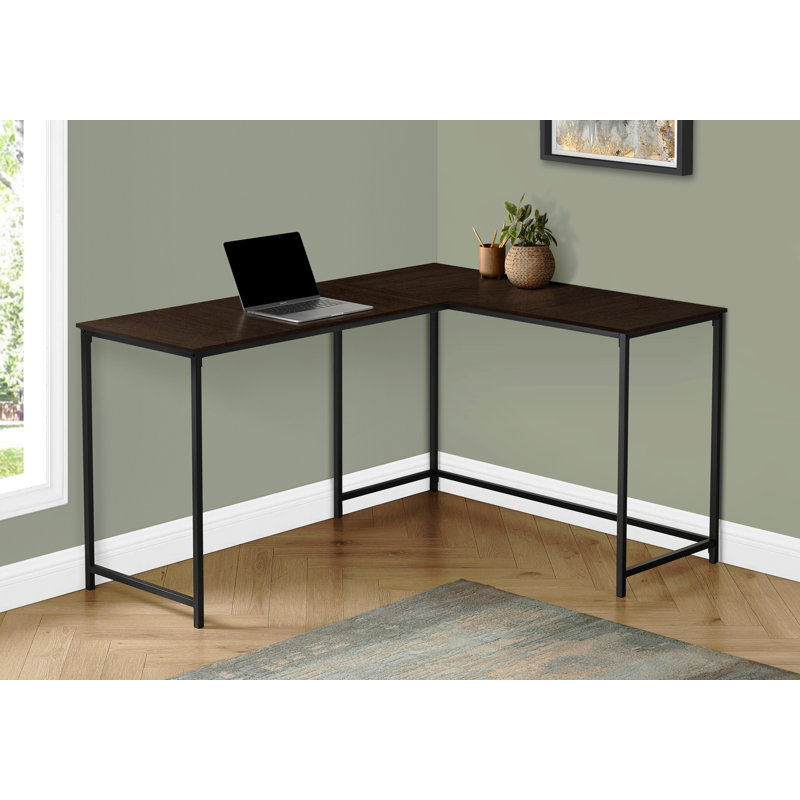 Bureau d'ordinateur, bureau personnel, coin, L 58 po, forme en L, travail, stratifié pour ordinateur portable, métal, contemporain, moderne