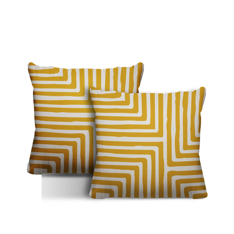  Coussin intérieur / extérieur carré, L 19 po x H 19 po, Jaune