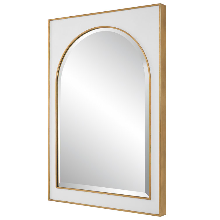 Mercer41 Crisanta Gloss White Arch Mirror