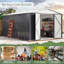 10 ft. W x 14 ft. D Outdoor Metal Shed Storage with Floor, Reinforced Steel Frame and Lockable Doors
