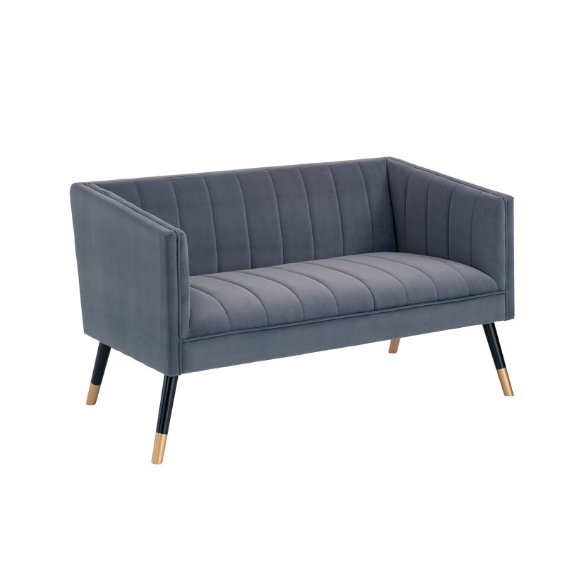Vard 2 Seater Velvet Loveseat, Navy