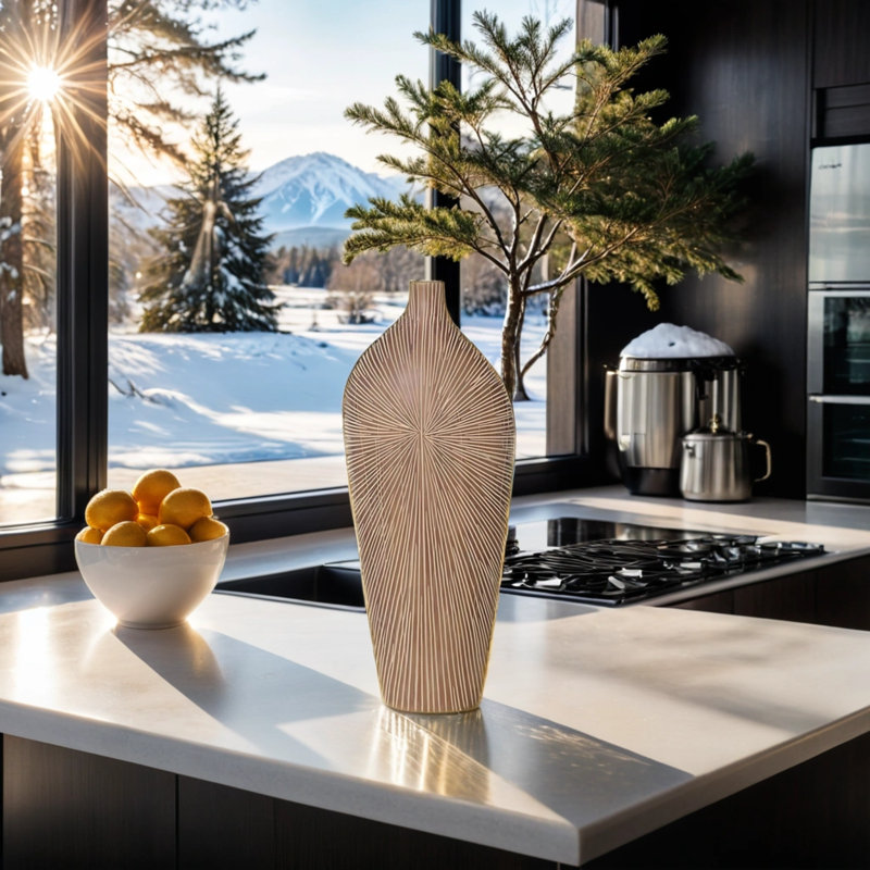 Lavaune Tall Etched Sunburst Table Vase