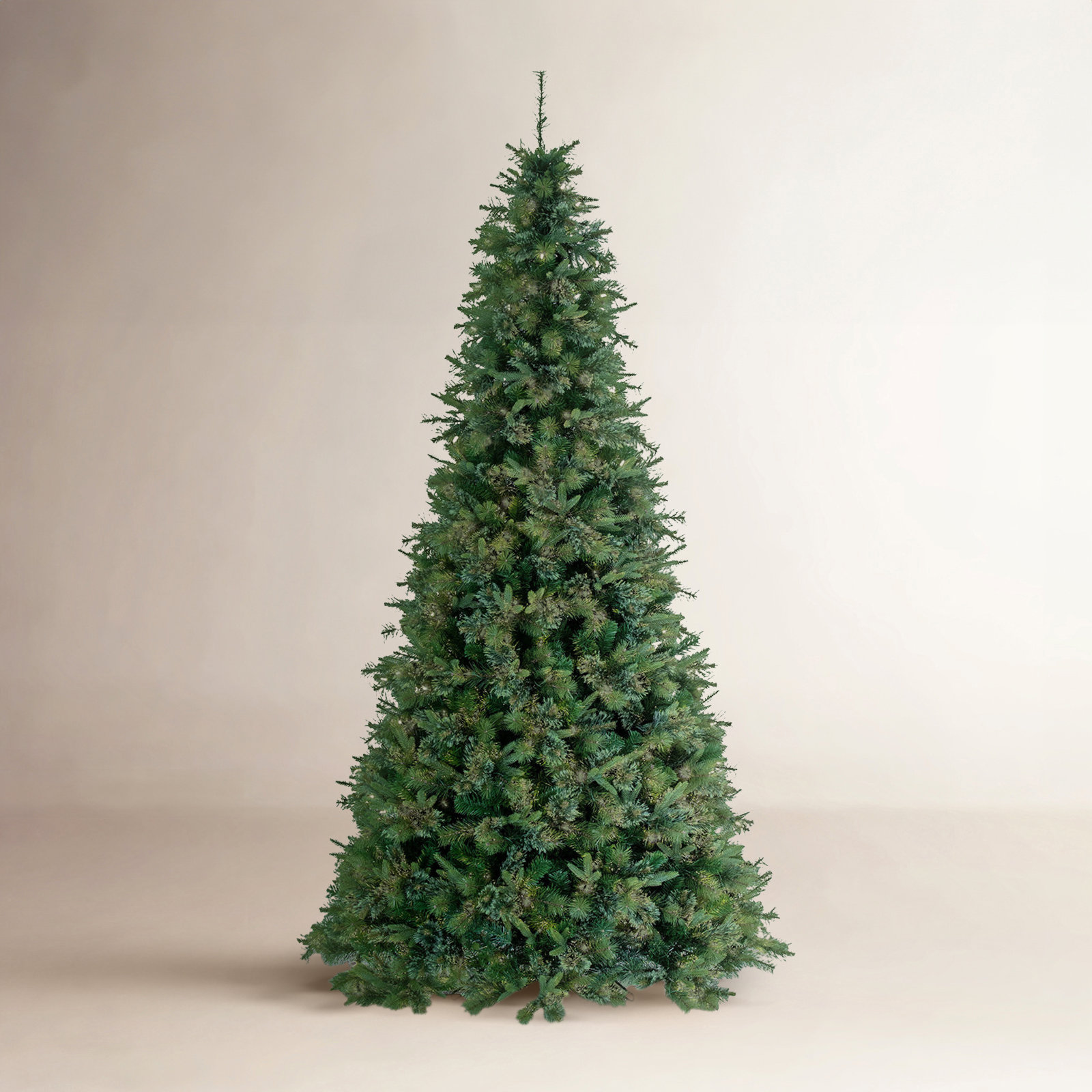 Kanhaya Flocked 12' Pre-Lit Pine Christmas Tree, 8.5' H