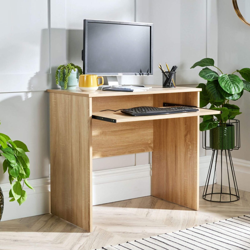 Lenona 80Cm W Rectangular Computer Desk, Oak