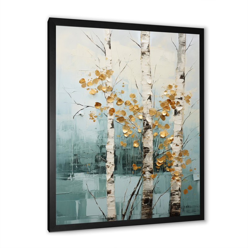 «Wilbern Birch Woods Whispering Winds» sur impression sur toile, Cadre photo noir, H 44 po x l 34 po x P 1,5 po