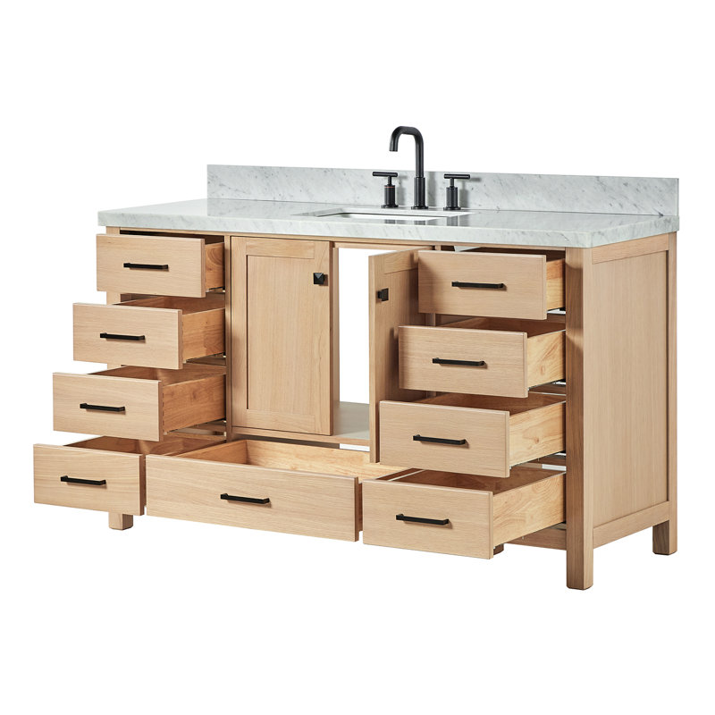 Ensemble de meuble-lavabo simple 61 po Cambridge Modern, Chêne