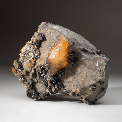 Golden Calcite On Sphalerite Matrix