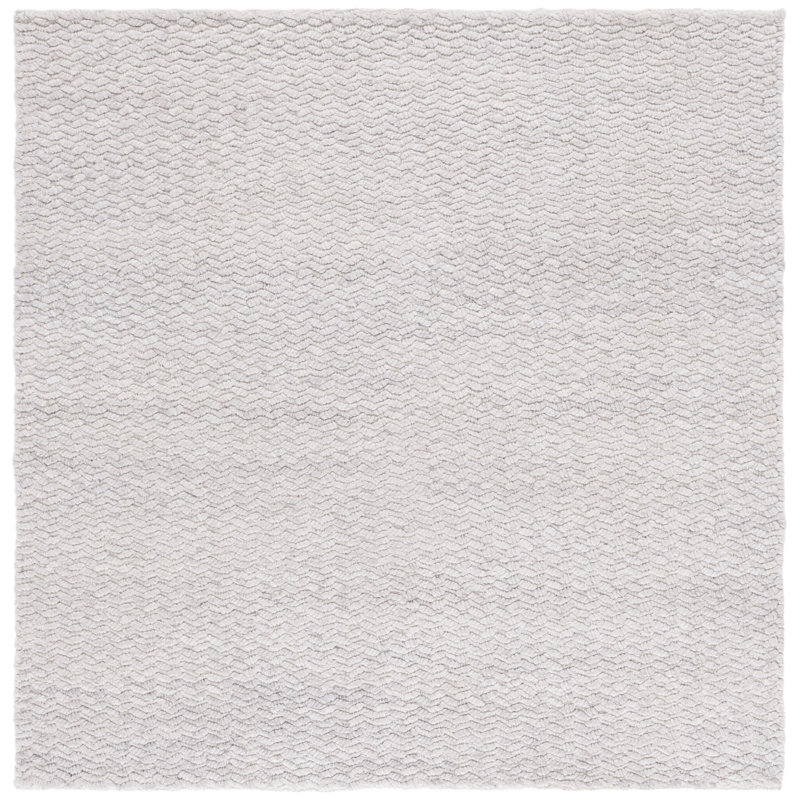 Tissé à la main Eecles recyclé à la main P.E.T. Tapis argenté, Carré 6 pi