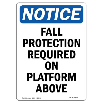 Fall Protection Required on Platform Sign