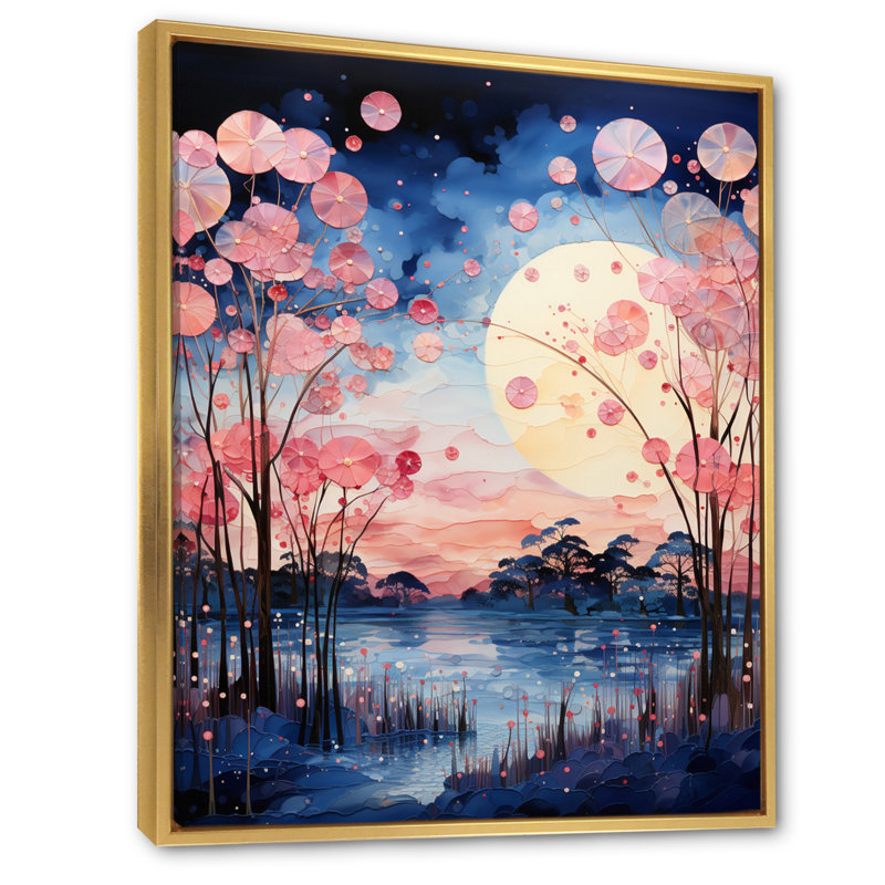 Lake Minimalisme Elegance - Imprimé, H 20 po x l 12 po x P 1 po, Cadre flottant doré