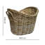 Wicker log basket oval lined 55cm