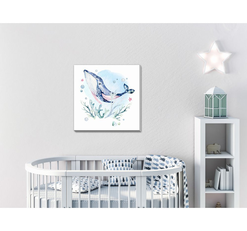 Baleine, art mural, Sans cadre, H 24 po x l 24 po
