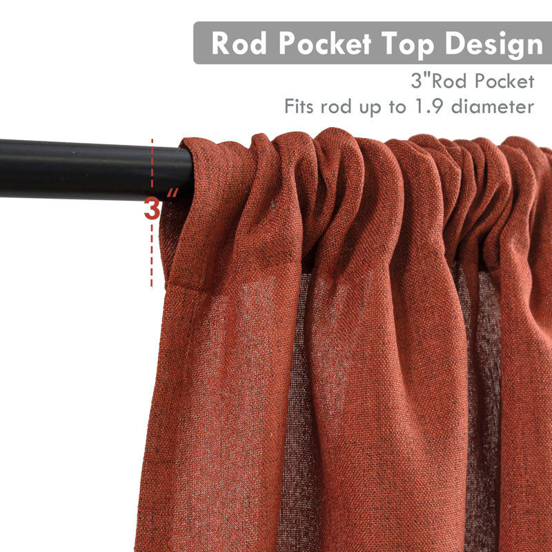 Chesham  Linen Textured Curtain Valances for Windows Light Filtering  Rod Pocket Farmhouse Country Rustic Kitchen Valances for Bedroom Living Room Bathroom