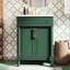 Meuble-lavabo de 24 pouces avec lavabo, armoire de rangement à 2 portes, compacte et élégante pour les petites salles de bain, rangement spacieux, tablette réglable, évier demi-lune idéal-130523160
