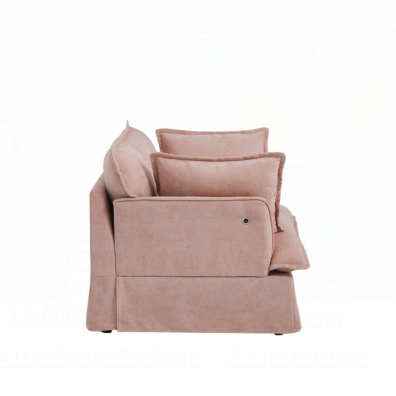 Fauteuil d'appoint surdimensionné en chenille 47,2 po Chenille Fabirc, Rose