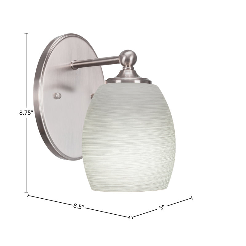 Aitkens Wall Sconce Shown With 5" White Linen Glass, Brushed Nickel