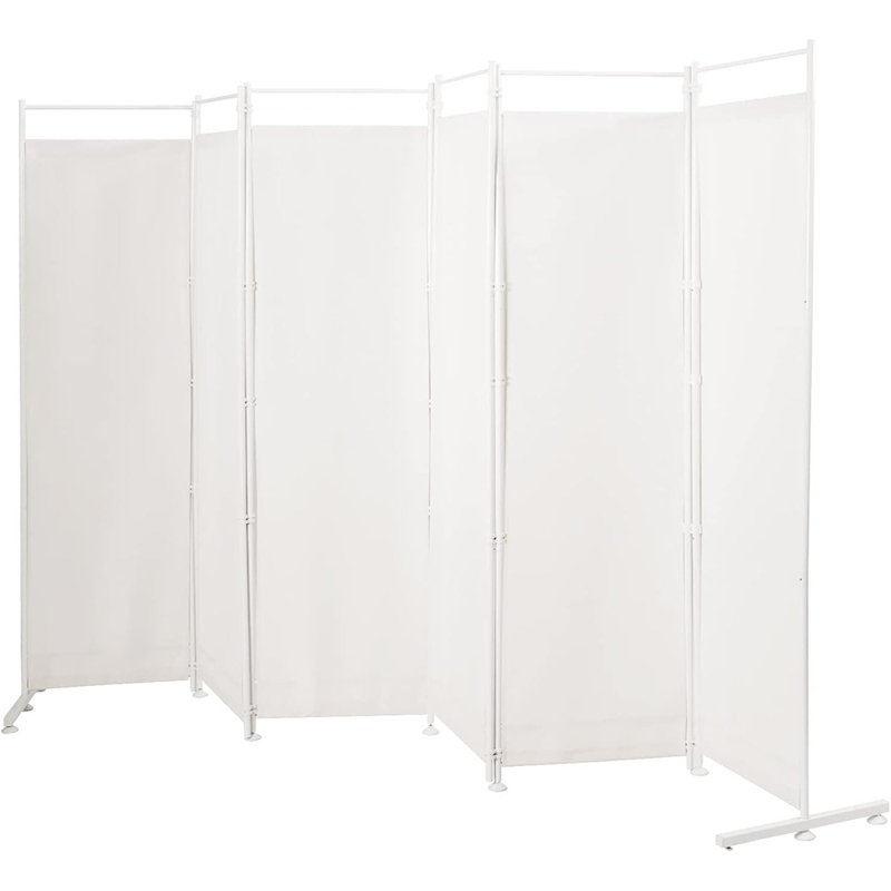 Paravent blanc pliable avec pieds réglables pour la maison et le bureau