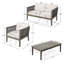 4-Pieces Acacia Wood Patio Furniture Set