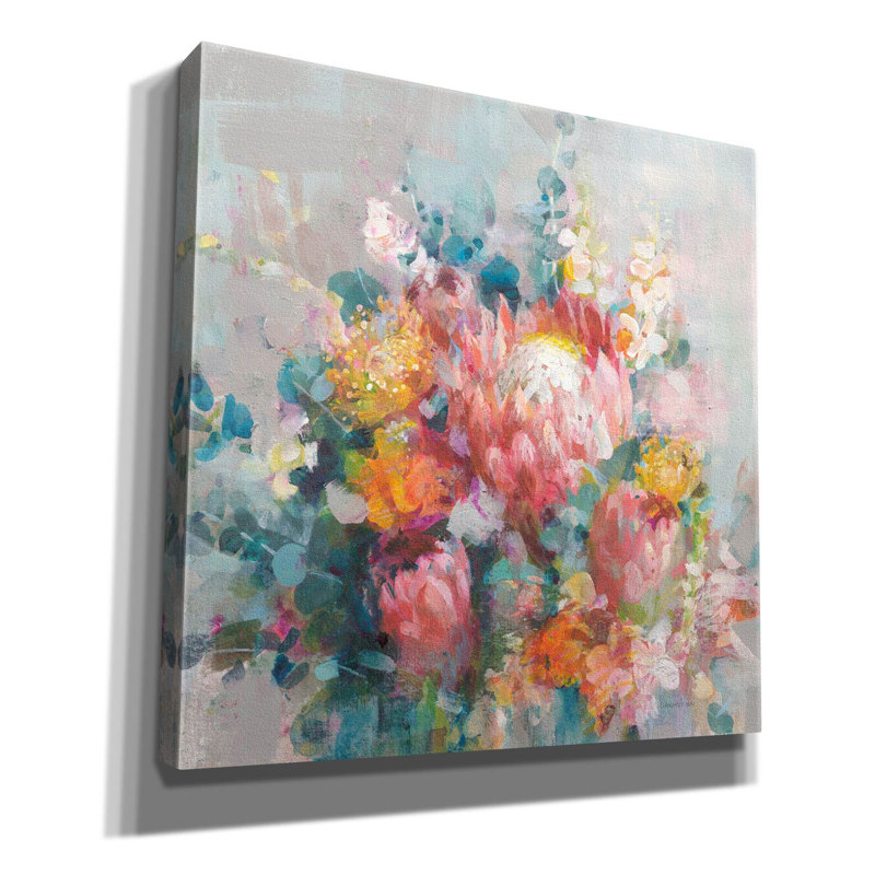 Art mural sur toile Red Barrel Studio® «Protea Bouquet» par Danhui Nai, H 18 po x l 18 po