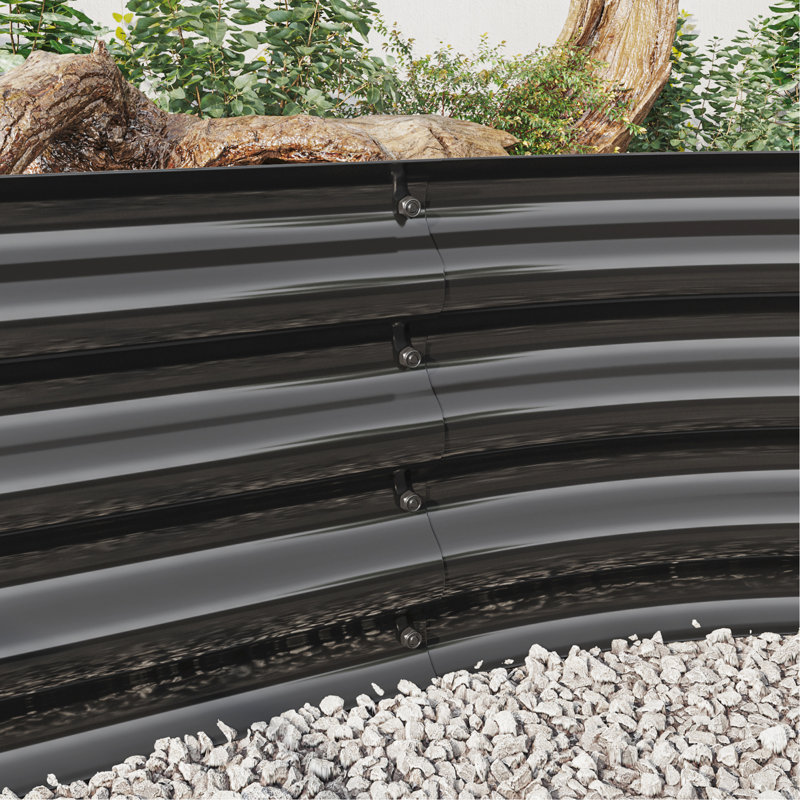 Metal Raised Planter Bed Outdoor - Black, 87.29"X45.79"X11.11", For Plants & Flowers, Rust- Build, Spacious Interior Garden Strong