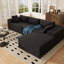 Canapé modulaire en forme de L 105,5 po avec méridienne moderne, sans assemblage, tissu gris facile à nettoyer - gris-1180630040-1180630042