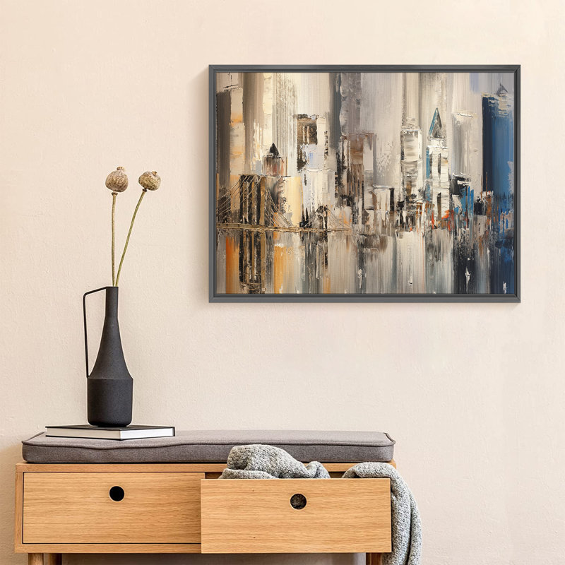 Paysage urbain - reproduction de cadre photo sur toile, Noir, L 16 po x H 12 po
