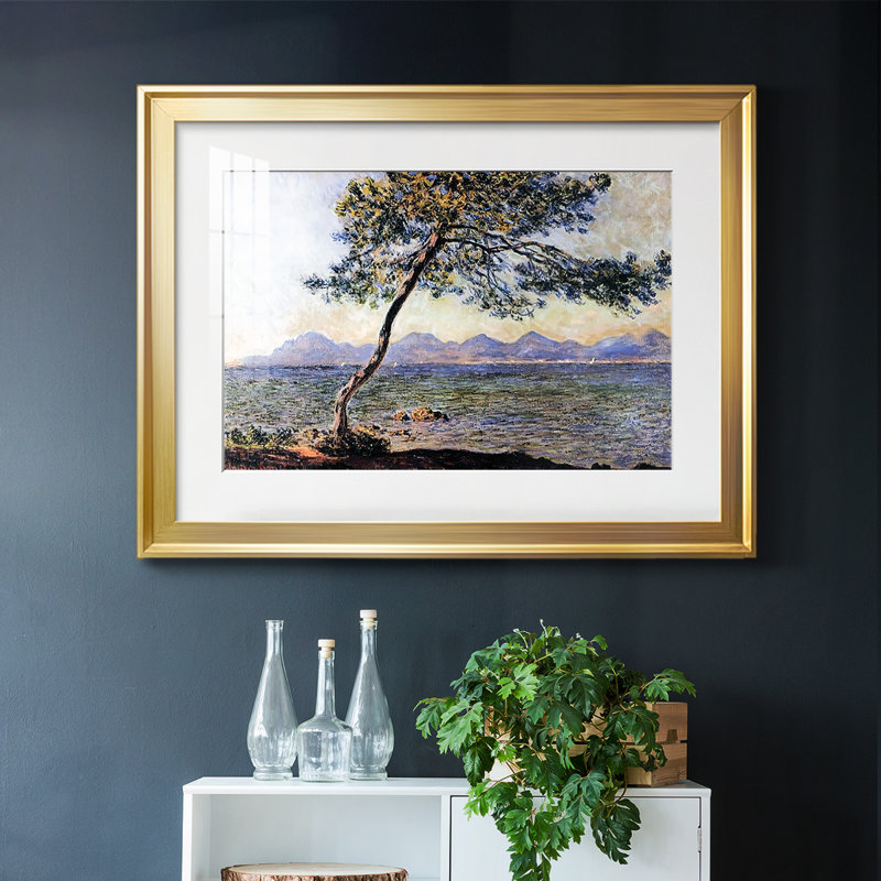 At Cap D'Antibes, 1888, reproduction d'art sur papier, Encadrement doré, H 15 po x l 21 po x P 1,5 po
