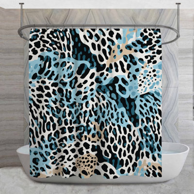 Animal Print Shower Curtain -  Nature Bathroom Decor Eclectic