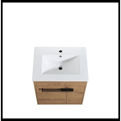 24.00'' Free Standing Single Bathroom Vanity with Ceramic Top