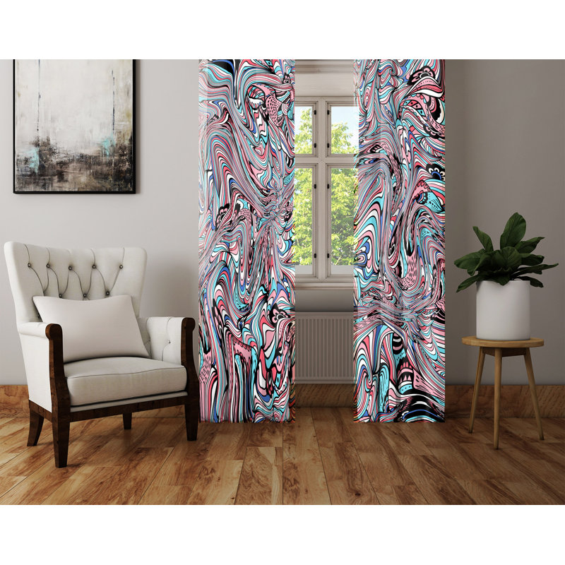 Paire de rideaux semi-transparents Swirl, L 20 po x L 61 po