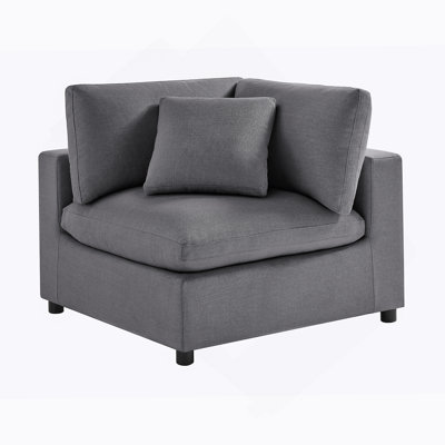 Comfortable And Stylish Corner Wedge Chair With Removable Cushion Covers And Solid Wood Legs For Modern Living Spaces