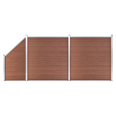 Mulay 185.42cm H x 444.5cm W Brown Composite Fence Panels