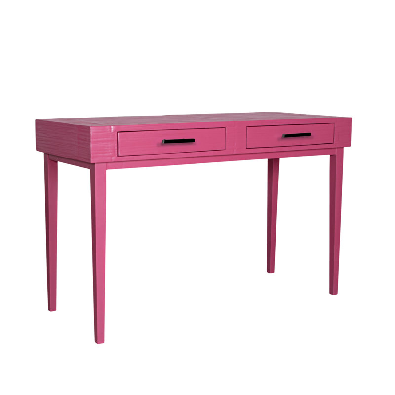 Bureau en bois massif Andros, Rose vif