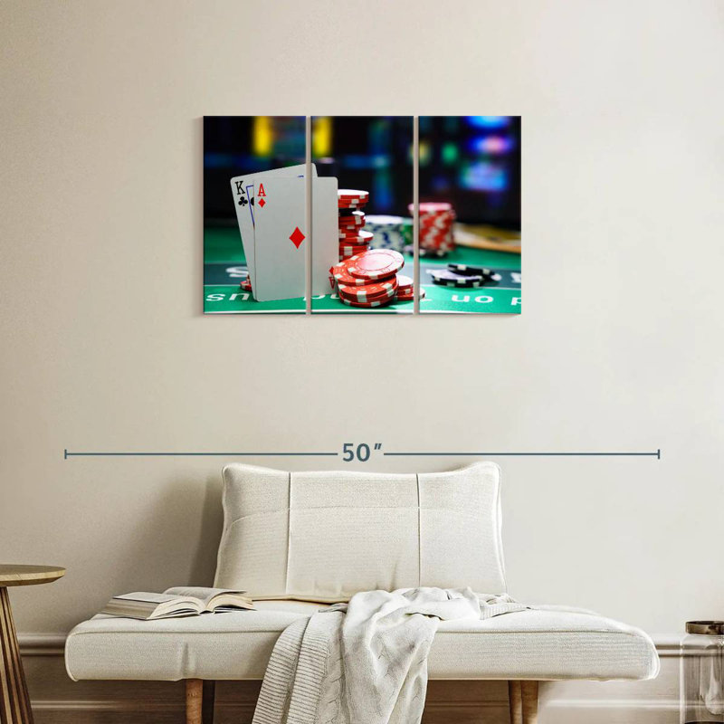Senne Casino Game Table, 20" H x 33" W