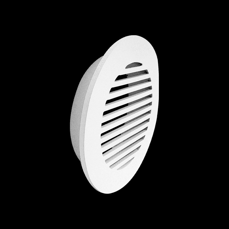 Grille d'évacuation linéaire moderne 7,5 po, ronde 6 po, fonte d'aluminium, VR109, Blanc