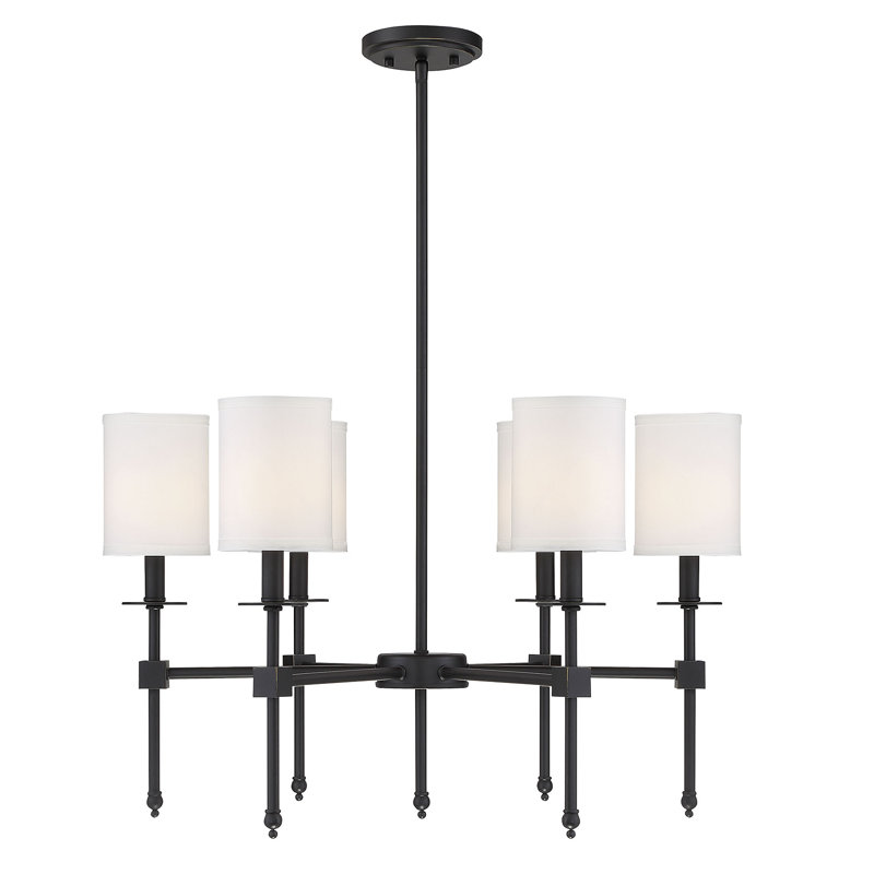 Lustre classique 6 lumières à abat-jour Tatianna, Bronze classique