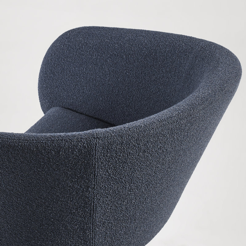 Close Encounter Swivel Barrel Chair, Elora Navy Viscose 