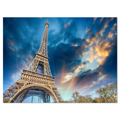Reproduction de photo sur toile tendue, reproduction de photo sur toile tendue, "magnifique view of paris cityscape"