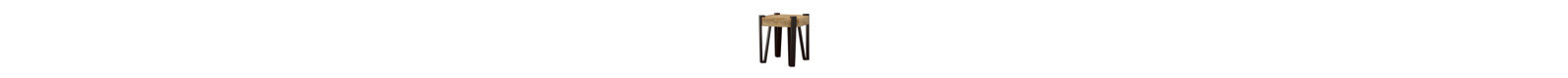 Natural and Matte Black Rectangular End Table