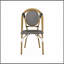 Ensemble de 2 chaises bistro d'extérieur en ratine et aluminium PE, noir et blanc