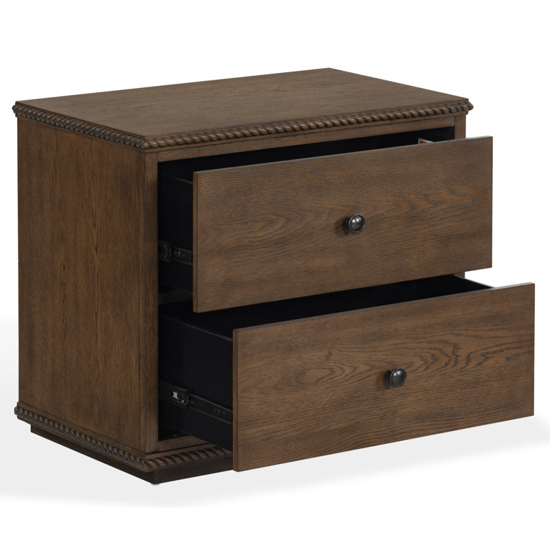Octavian Rope Detail Nightstand, Dark Walnut