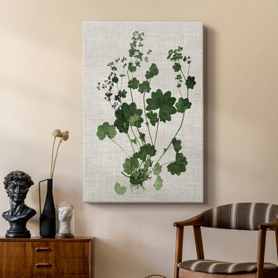 Forest Foliage on Linen III -Custom Wrapped Gallery Cavas